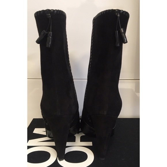 SOLD❌Saint Laurent Niki Mixed Leather Mid Calf Boots - Picture 6 of 8